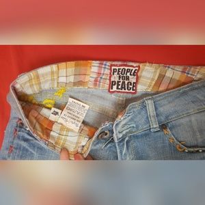 People for Peace embroidered jeans